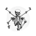 skeleton dancing with a crying girl tattoo design idea