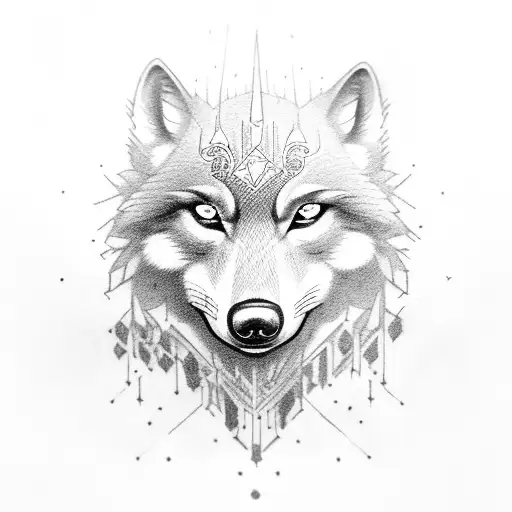 anthropomorphic wolf with sniper rifle  tattoo design idea