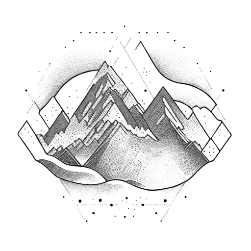 horizontal Mountain extension tattoo design idea