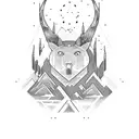 horizontal Mountain extension tattoo design idea