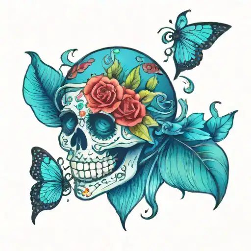 sugar skull tattoo design idea