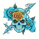 sugar skull tattoo design idea