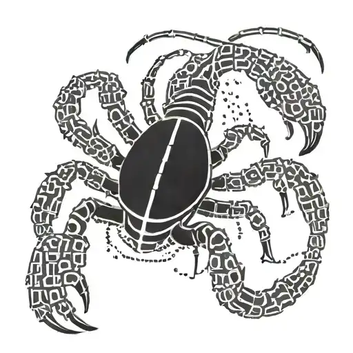 A minimalist design of a scorpion made out of binary code, representing your passion for coding tattoo design idea