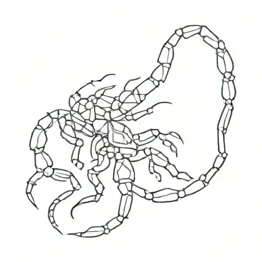 A minimalist design of a scorpion made out of binary code, representing your passion for coding tattoo design idea