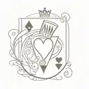 King of Hearts Card tattoo design idea