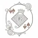 King of Hearts Card tattoo design idea