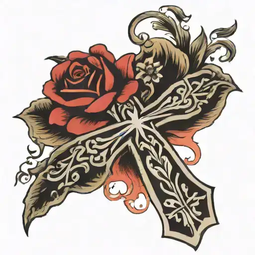 cross bandana tattoo design idea