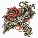 cross bandana tattoo design idea