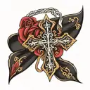 cross bandana tattoo design idea
