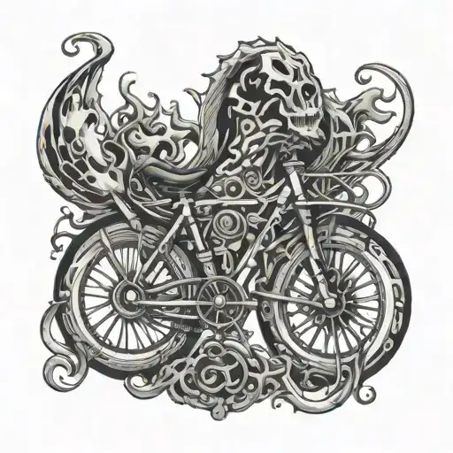 Human bones bicycle with tribal tattoo design idea