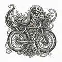 Human bones bicycle with tribal tattoo design idea
