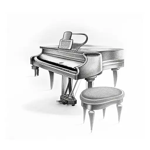 grand piano  tattoo design idea