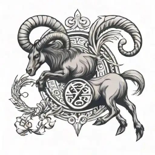 Capricorn and gemeni love symbol tattoo design idea