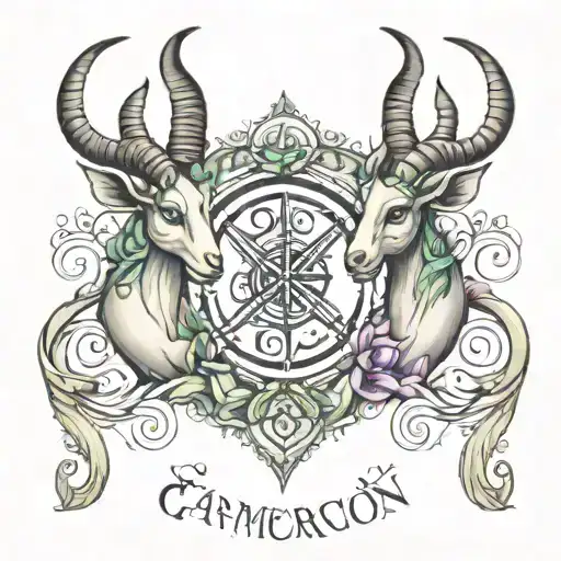 Capricorn and gemeni love symbol tattoo design idea