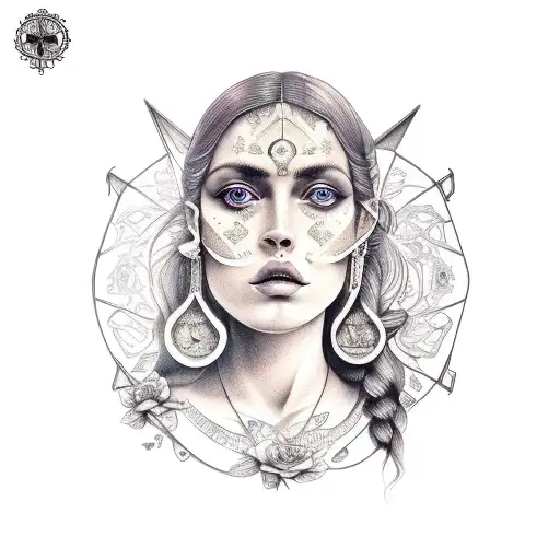  mujer libra tattoo design idea