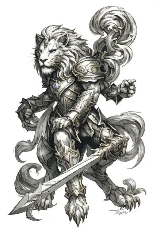 Ret paladin, diana from league of legends, alliance lion  tattoo design idea