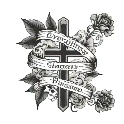 "Everything happens for a reason whether good or bad" with a cross tattoo design idea