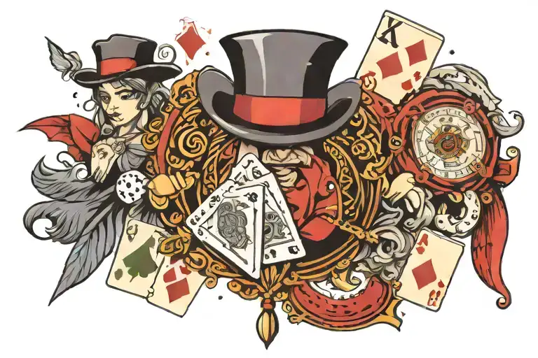 Gambling your life with playing tattoo design idea