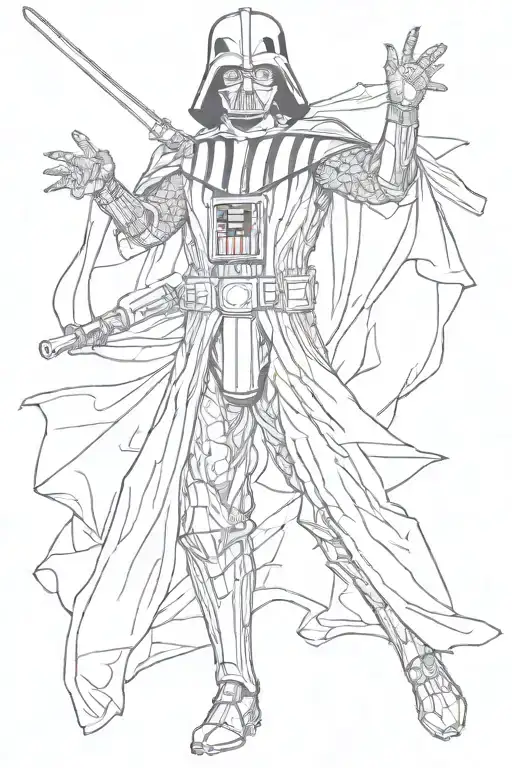 Darth vader action pose tattoo design idea