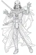Darth vader action pose tattoo design idea