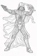Darth vader action pose tattoo design idea