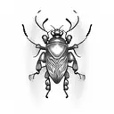 funny beetle  tattoo design idea