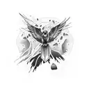 Raven on ribs  tattoo design idea