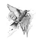 Raven on ribs  tattoo design idea