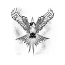 Raven on ribs  tattoo design idea