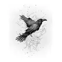 Raven on ribs  tattoo design idea