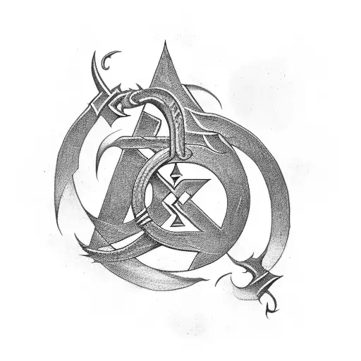 Norse berserk rune with bands tattoo design idea