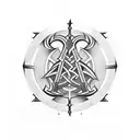 Norse berserk rune with bands tattoo design idea