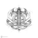 Norse berserk rune with bands tattoo design idea