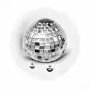 disco ball in shell tattoo design idea