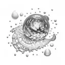 disco ball in shell tattoo design idea