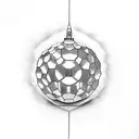disco ball in shell tattoo design idea