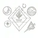 .four elements inspired tattoo design idea