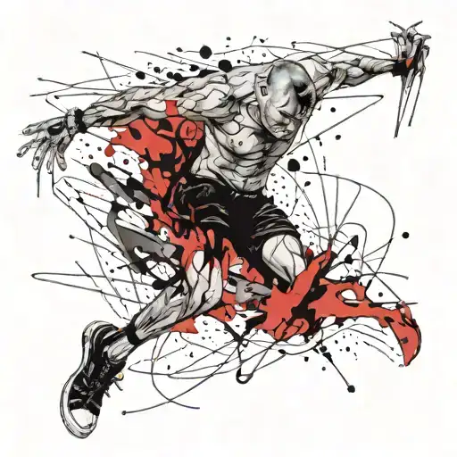 a man rips off his own skin tattoo design idea