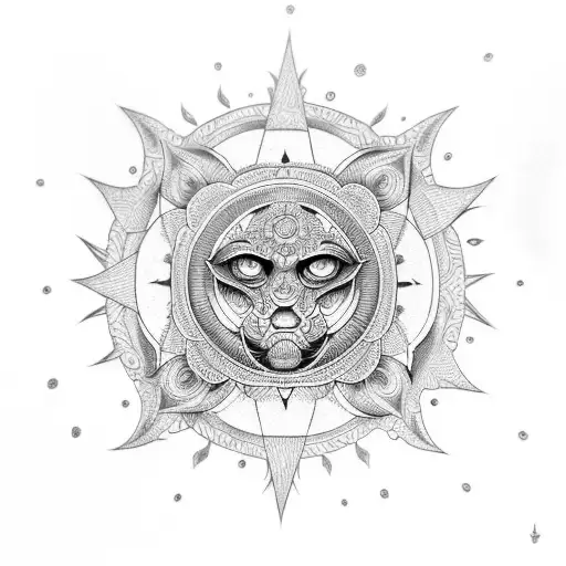 tattoo, geo, symbol,  sun, dhalia, mandala, graphic, ethnic tattoo design idea