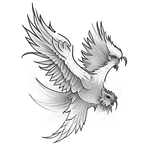 rising pheonix alcoholic tattoo design idea