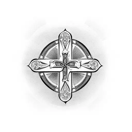 catholic cross tattoo design idea