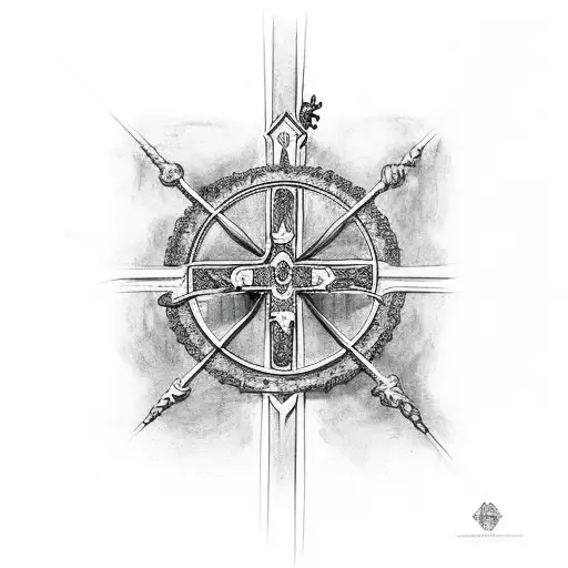 catholic cross tattoo design idea