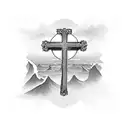 catholic cross tattoo design idea