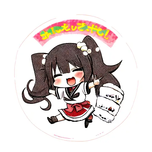 kawaii sushi tattoo design idea