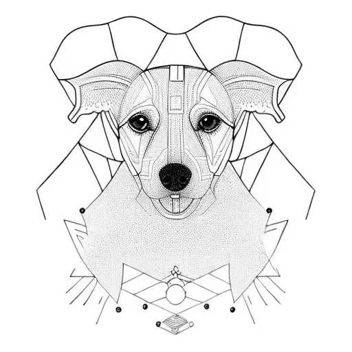 white whippet dog tattoo design idea