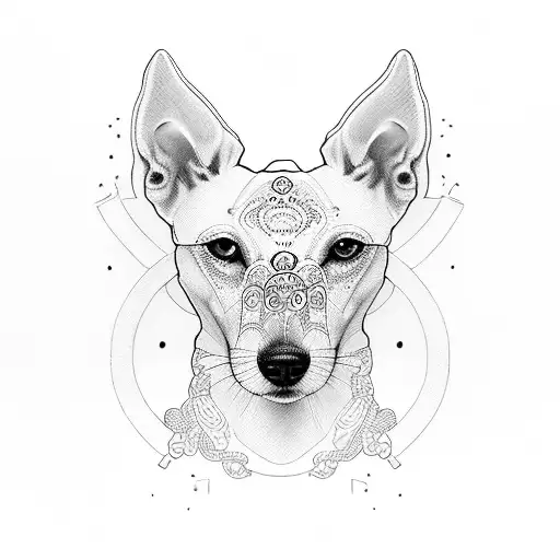 white whippet dog tattoo design idea