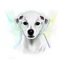 white whippet dog tattoo design idea