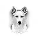 white whippet dog tattoo design idea