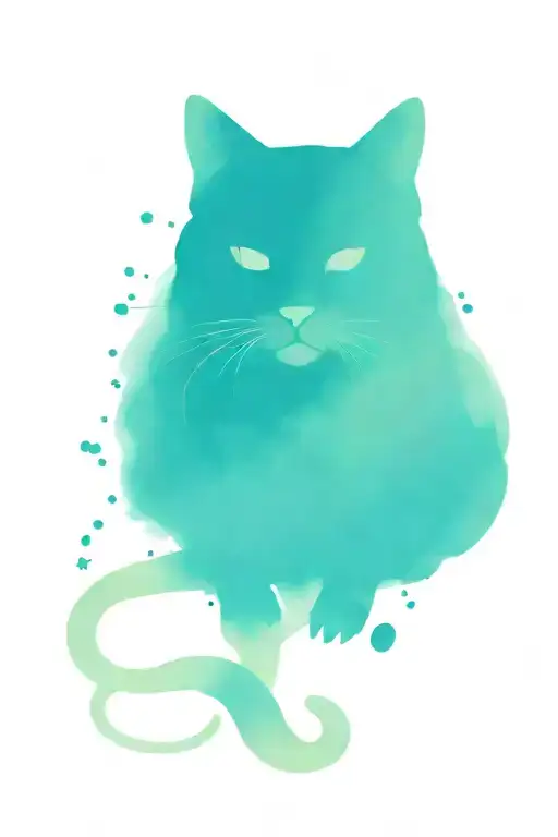 cat memorial (super sad with many tears) tattoo design idea