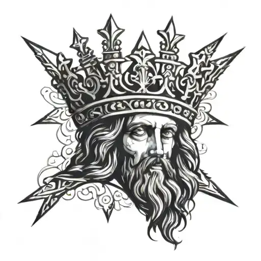 Jesus's crown with cross going around bicep  tattoo design idea